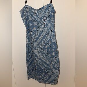 Blue Paisley Mini Dress
